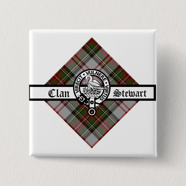 Clan Stewart Extravagant Wappen Abzeichen Button (Vorderseite)