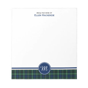 Clan-Stewart-Jagdtartan-Monogramm Notizblock