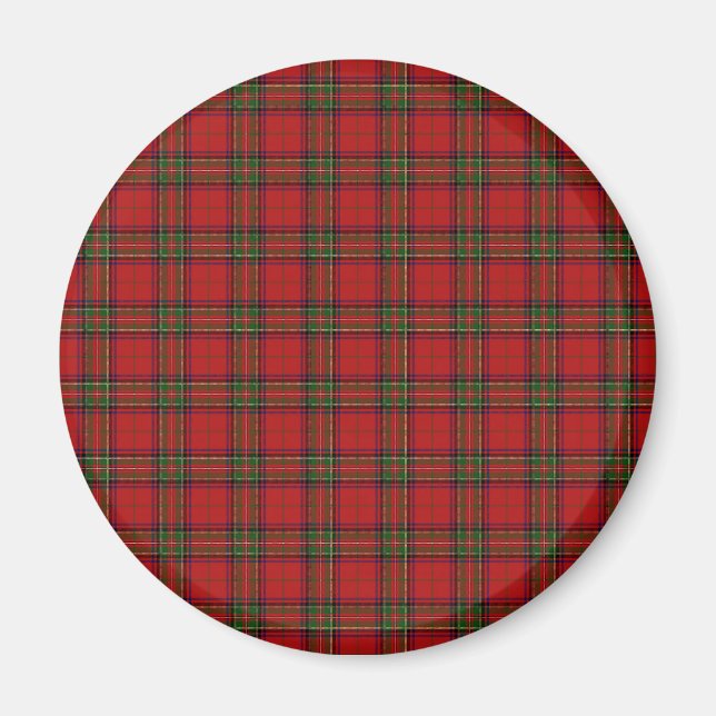 Clan Stewart Royal Scottish Tartan Kariert Pattern Magnet (Vorne)