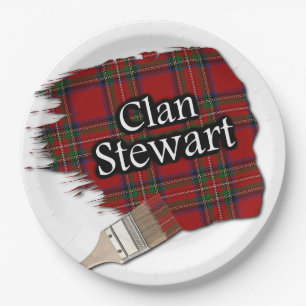 Clan-Stewart schottischer Tartan-Pinsel Pappteller