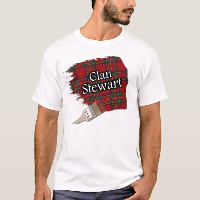 Clan-Stewart schottisches Tartan-Farben-Shirt T-Shirt (Vorderseite)