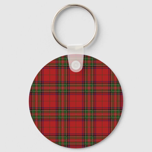 Clan Stewart Scottish Tartan Kariert Pattern Schlüsselanhänger (Vorderseite)