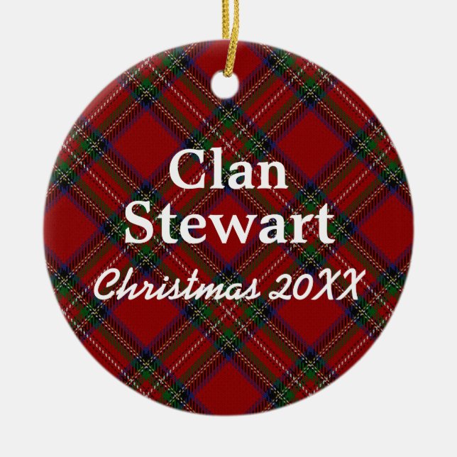 Clan Stewart Scottish Tartan Keramikornament (Vorne)