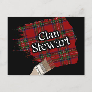 Clan Stewart Scottish Tartan Paint Brush Postkarte