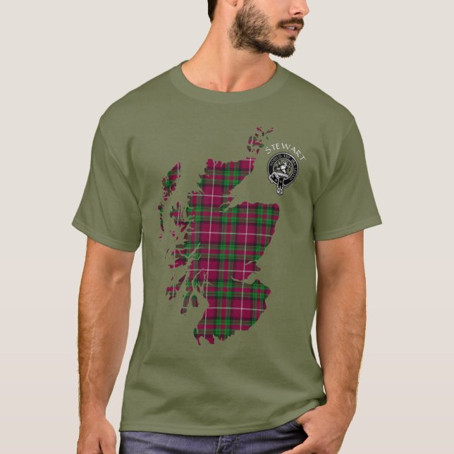 Clan Stewart | Stuart Bute Map & Wappen T - Shirt (Vorderseite)
