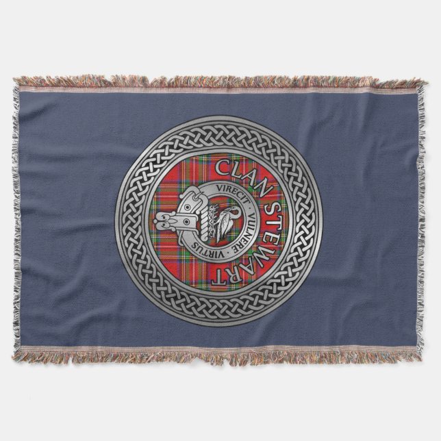 Clan Stewart | Stuart Wappen & Tartan Knot Decke (Vorderseite)