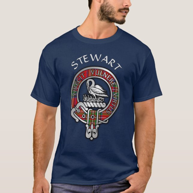 Clan Stewart | Stuart Wappen & Tartan T - Shirt (Vorderseite)