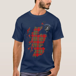 Clan Stewart   T-shirt Stuart Map & Crest
