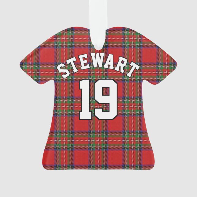 Clan Stewart Tartan Christmas Jersey Ornament (Rückseite)