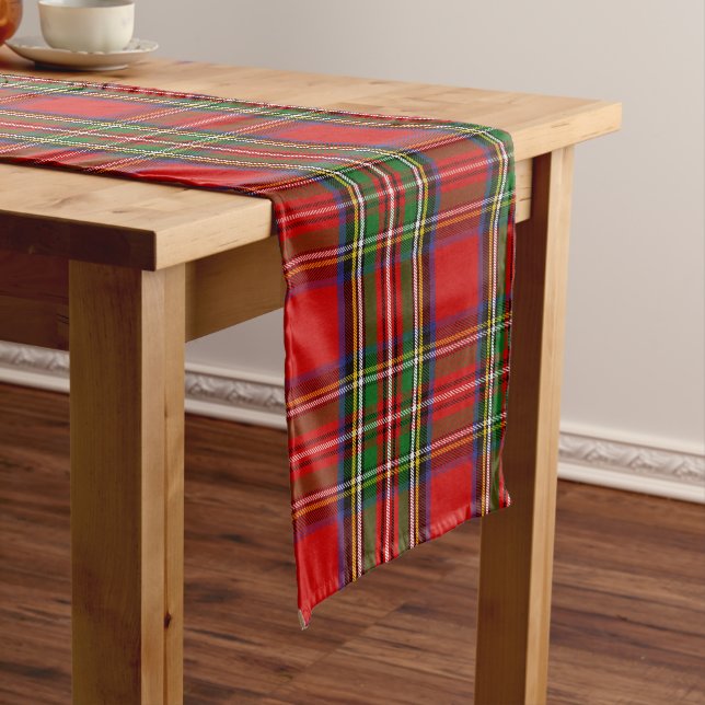 Clan Stewart Tartan Kariert Großer Tischläufer (Beispiel)