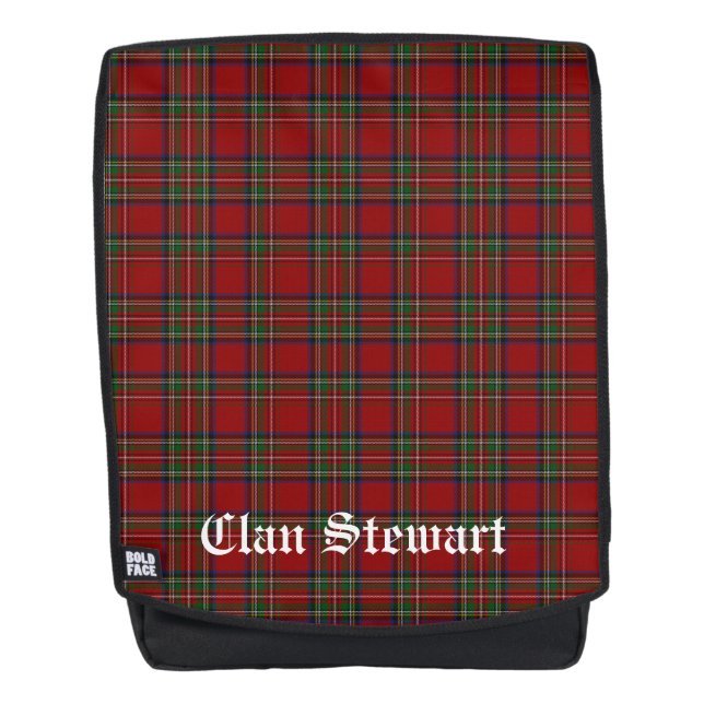 Clan Stewart Tartan Kariert Rucksack (Vorderseite)