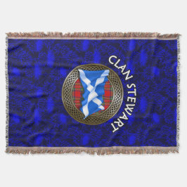 Clan Stewart Tartan Knot & Flag Decke