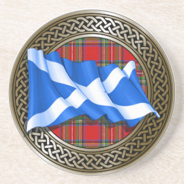 Clan Stewart Tartan Knot & Flag Getränkeuntersetzer