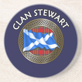 Clan Stewart Tartan Knot & Flag Getränkeuntersetzer
