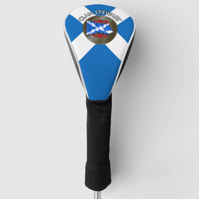 Clan Stewart Tartan Knot & Flag Golf Headcover (Vorderseite)