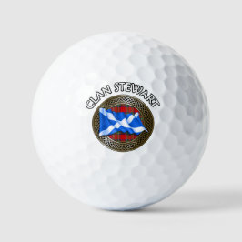 Clan Stewart Tartan Knot & Flag Golfball