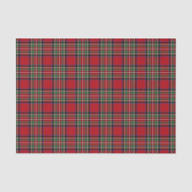 Clan Stewart Tartan Red Green Blue Karo Kariert Seidenpapier (Vorderseite)