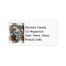 Clan Stewart Tartan Wappen Address Labels