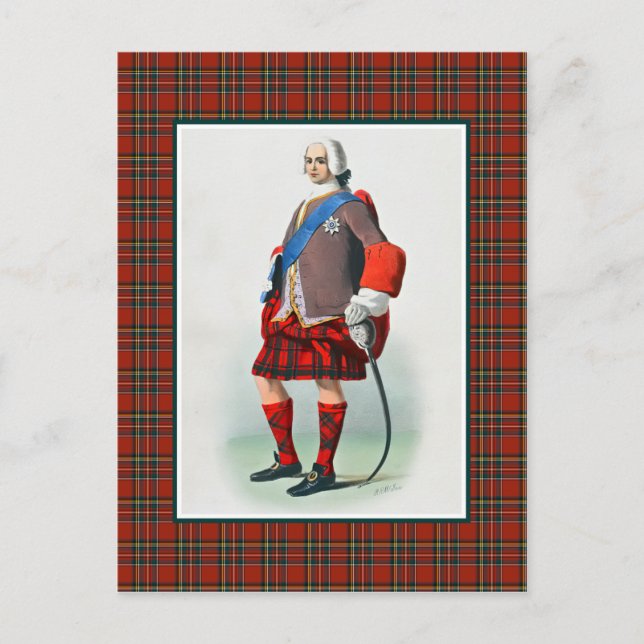 Clan Stewart Vintag Illustration Tartan Frame Postkarte (Vorderseite)