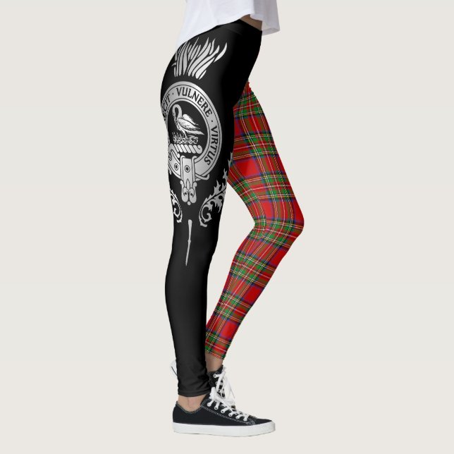 Clan Stewart Wappen & Tartan Leggings (Rechts)