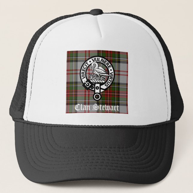 Clan Stewart Wappen & Tartan Truckerkappe (Vorderseite)