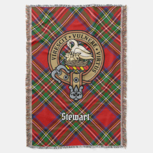 Clan Stewart-Wappen über Royal Tartan Decke