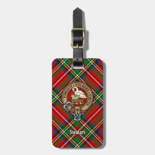 Clan Stewart Wappen über Royal Tartan Gepäckanhänger