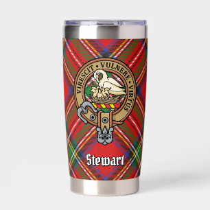 Clan Stewart Wappen über Royal Tartan Thermobecher