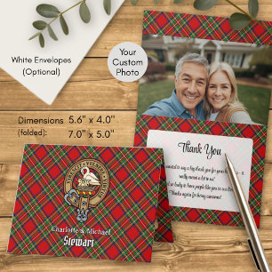Clan Stewart-Wappen über Tartan Einladung