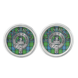 Clan Stirling Wappen & Tartan Knot Manschetten Knöpfe