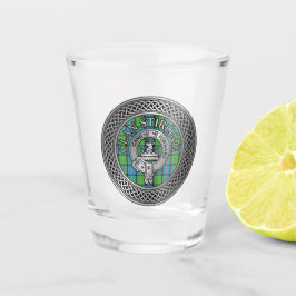 Clan Stirling Wappen & Tartan Knot Schnapsglas