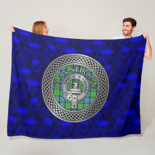 Clan Stirling Wappen & Tartan-Knoten Fleecedecke