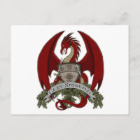 Clan Stonefire Wappen (Roter Drache) Postkarte