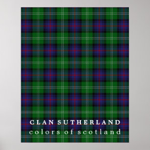 Clan-Sutherland-Farben von SchottlandTartan Poster