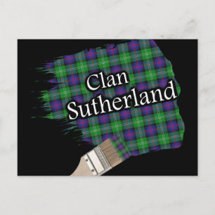 Clan Sutherland Scottish Tartan Paint Brush Postkarte