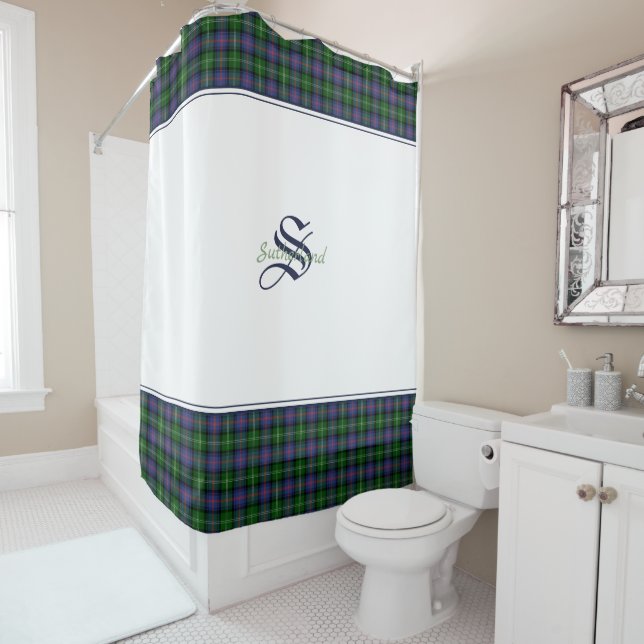 Clan Sutherland Tartan Duschvorhang (Beispiel)