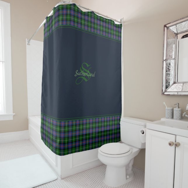 Clan Sutherland Tartan Duschvorhang (Beispiel)