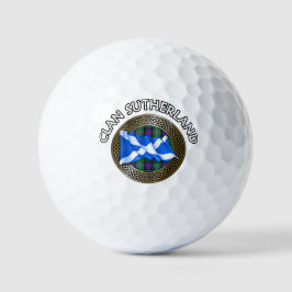 Clan Sutherland Tartan Knot & Flag Golfball