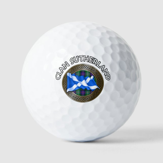 Clan Sutherland Tartan Knot & Flag Golfball (Vorderseite)