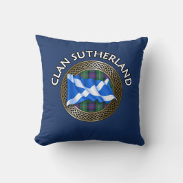Clan Sutherland Tartan Knot & Flag Kissen