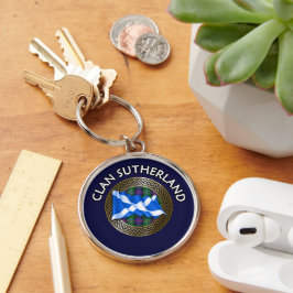 Clan Sutherland Tartan Knot & Flag Schlüsselanhänger