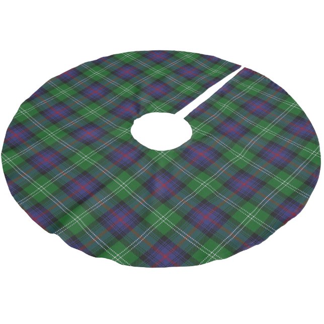 Clan Sutherland Tartan Polyester Weihnachtsbaumdecke (Schrägansicht)