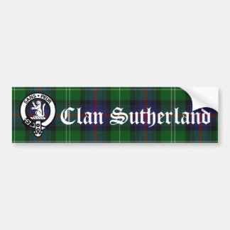 Clan Sutherland Wappen Abzeichen & Tartan Autoaufkleber
