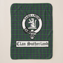 Clan Sutherland Wappen Abzeichen & Tartan Sherpadecke