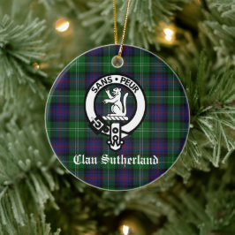 Clan Sutherland Wappen & Tartan individuell anpass Keramik Ornament