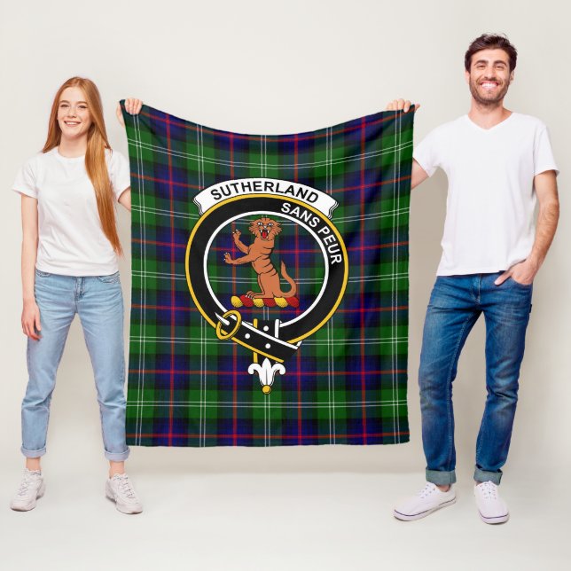Clan Sutherland Weathered I Tartan Kariert Fleecedecke (Beispiel)