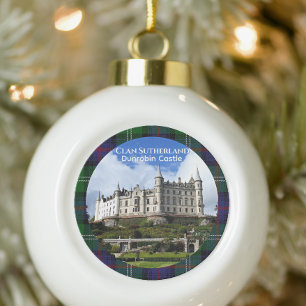 Clan Sutherland's Schloss Dunrobin, Schottland, Fo Schneeflocken Zinn-Ornament