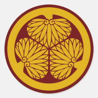 Clan Tokugawa Wappen (Kamon) Klassischer Rundstick Runder Aufkleber
