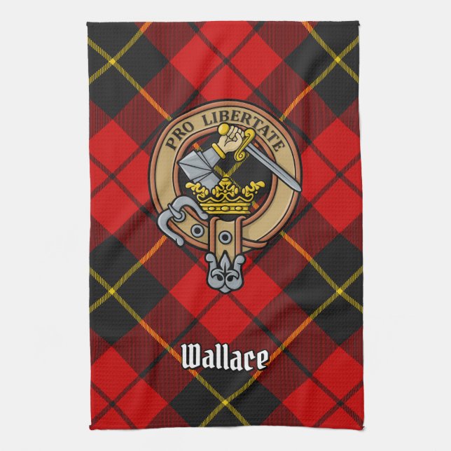 Clan Wallace Crest Serviette de cuisine (Vertical)
