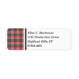 Clan Wallace Pink und Dunkelgrüner Tartan